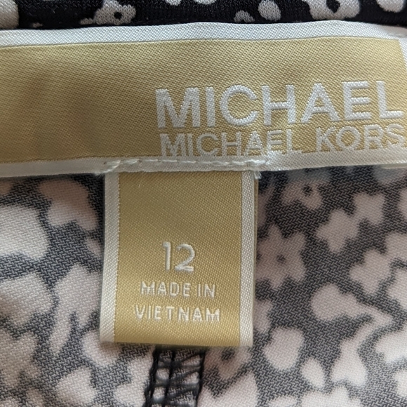 Michael Michael Kors Ditsy Floral Straight Leg Pull On Pants Sz 12 - Picture 8 of 10